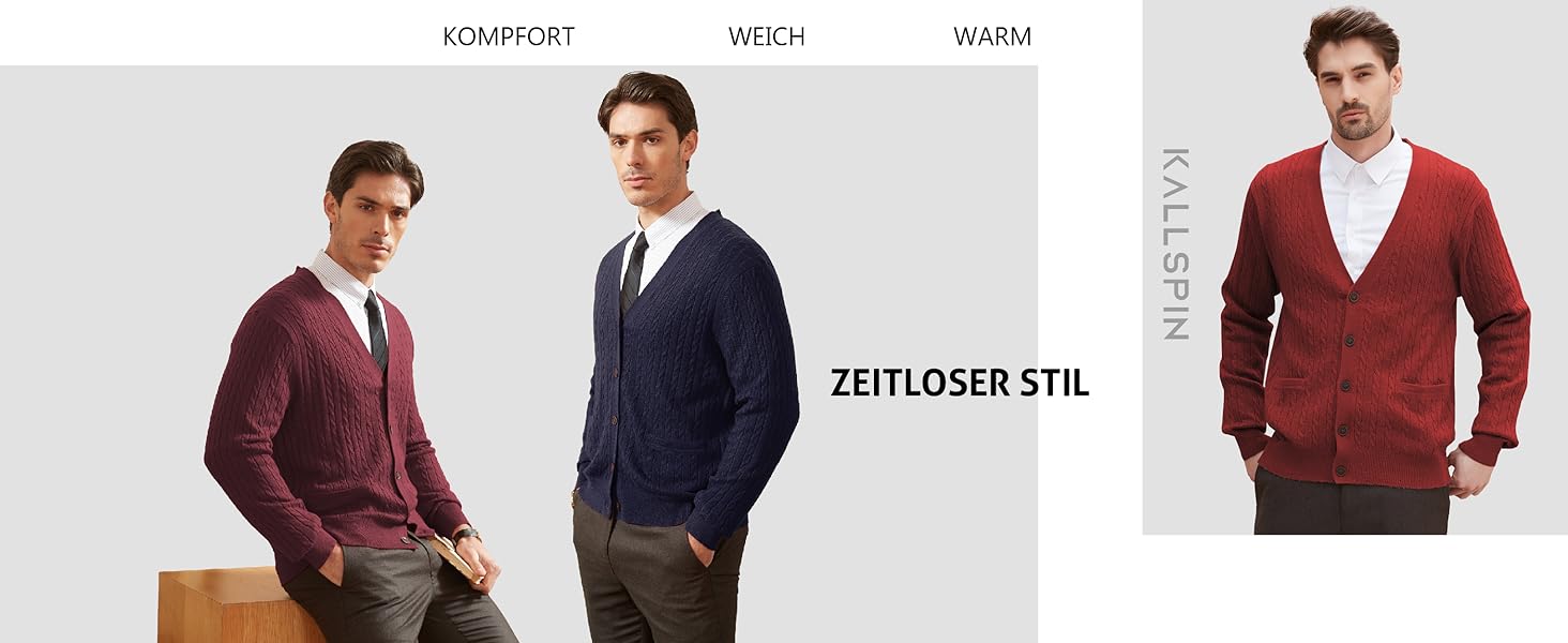 Чоловічий кардиган Kallspin з в'язаного з мікрофібри, в'язаний візерунком