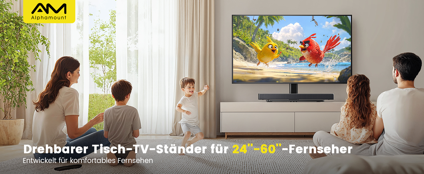 Підставка для телевізора поворотна, універсальна, для LED, LCD, Flat & Curved телевізорів 32-60 дюймів, до 40 кг, VESA 400x400 мм