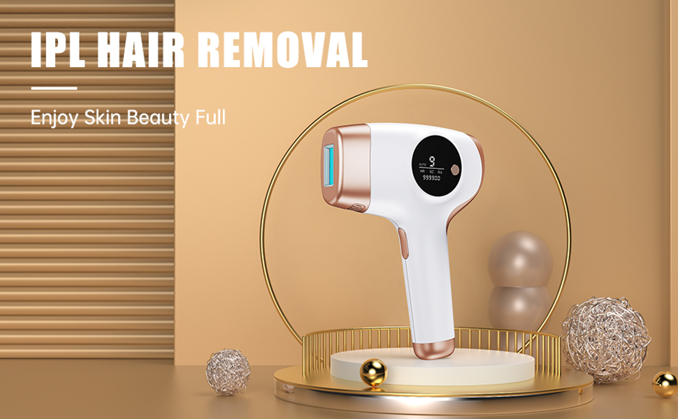 Пристрій для епіляції IPL: для жінок та чоловіків, 9 рівнів енергії, 999 000 імпульсів, безпечний для дому (обличчя, тіло, бікіні)