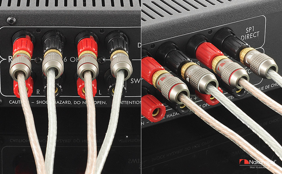 З'єднувачі банани Nakamichi FanLock Excel-Serie 24K, 10-18 AWG, 4 мм, для аудіокабелів, 4 шт. (2 пари)