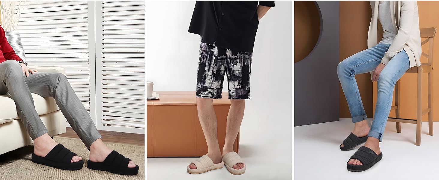 Чоловічі тапочки KuaiLu: стильні, з м'якою устілкою з піною пам'яті, для дому та вулиці, сірі, 46 EU