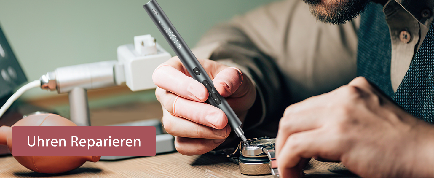 LOFICOPER Міні електричний набір викруток 28 в 1 з LED, USB-C, для ремонту ноутбуків та годинників (сірий)