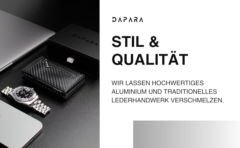 Чоловічий гаманець DAPARA: тонкий, з відділенням для монет та RFID-захистом. Містить 12 карткових слотів. Колір: Carbon Red (Carbon - Dynamic Silver)
