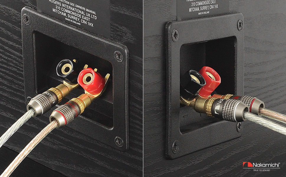 Позолочений Y-подібний роз'єм Nakamichi FanLock Excel-Serie для акустичних кабелів 10-18 AWG, 4мм, для Hi-Fi стерео та домашнього кінотеатру, 4 шт (2 пари)