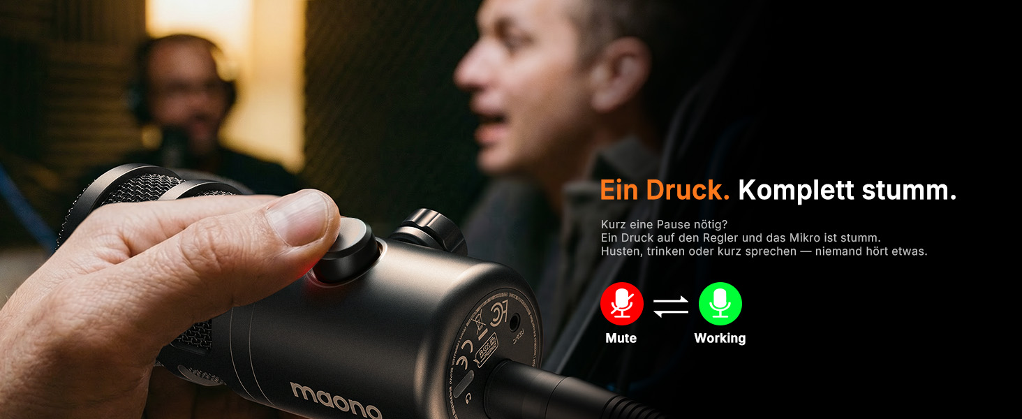 Динамічний мікрофон MAONO PD100 Gen2S USB/XLR для стрімінгу та подкастів, 192кГц/24біт, з пантографом (мікрофонною стійкою), кнопкою Mute та моніторингом