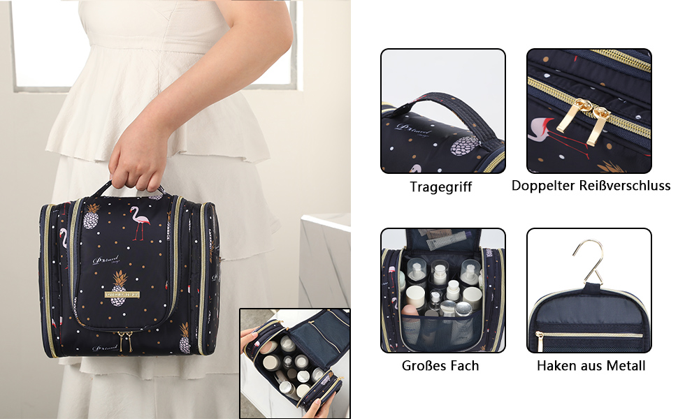 Чоловіча/Жіноча косметичка Lychii для подорожей, водонепроникна, навісна, органайзер, Navy Blue