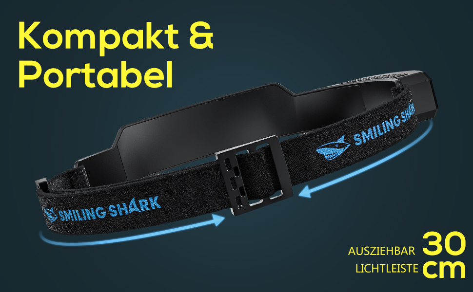 Лобовий ліхтар Smiling Shark, 230° широкий кут, 3 LED, біле світло, 2 шт., надяскравий, водонепроникний, акумуляторний для бігу, кемпінгу