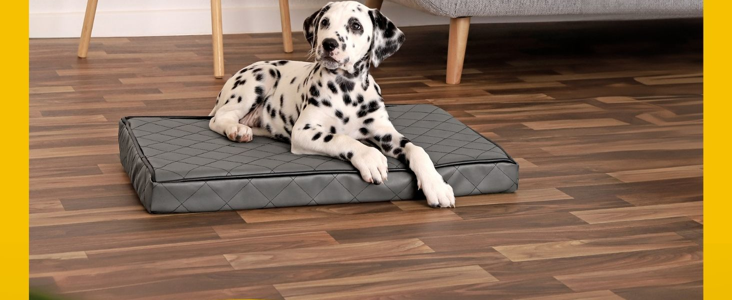 Ортопедичний килимок для собак Lionto з Memory Foam, 80x55 см, сірий. Знімний чохол, антиковзаюча підкладка.