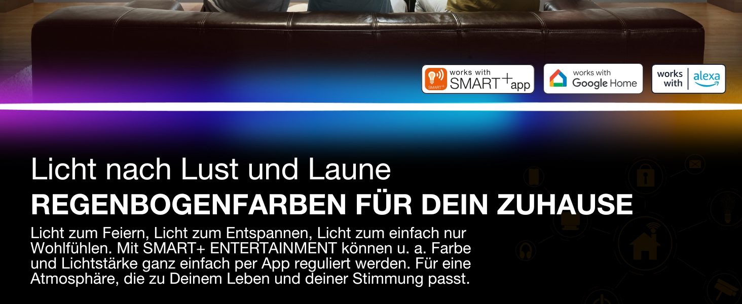 LED-стійка LEDVANCE SMART+ WIFI, 140 см, білий колір, 14 Вт, 1170 лм, регульоване світло, диммування, керування через додаток, 2700-6500K, функція музичного ритму