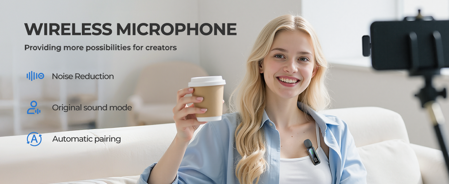 Мікрофон Handy – Петличний мікрофон сумісний з iPhone/Android/PC, магнітний лавел'єр з шумозаглушенням, для стрімінгу, влогів, YouTube та інтерв'ю (Чорний)