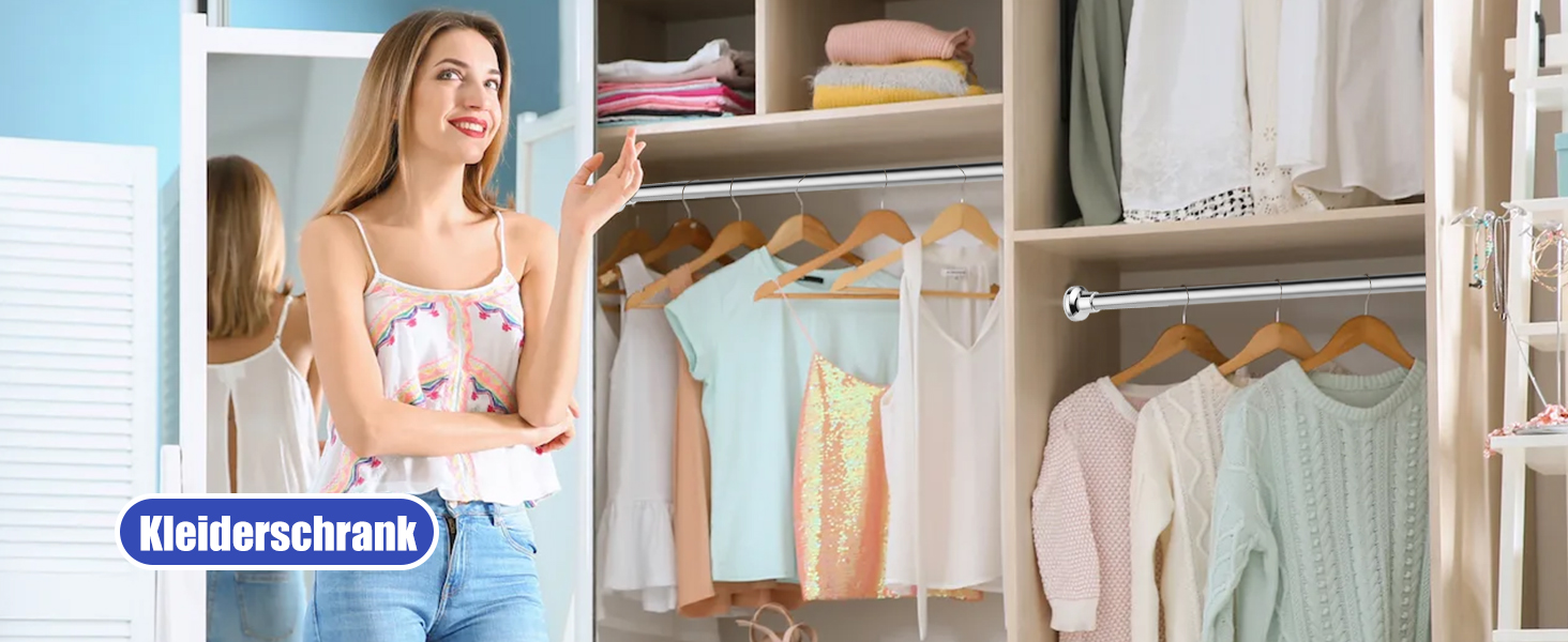 Штанга для душу з кріпленням без свердління, телескопічна, 72-134 см, діаметр 25 мм, срібна