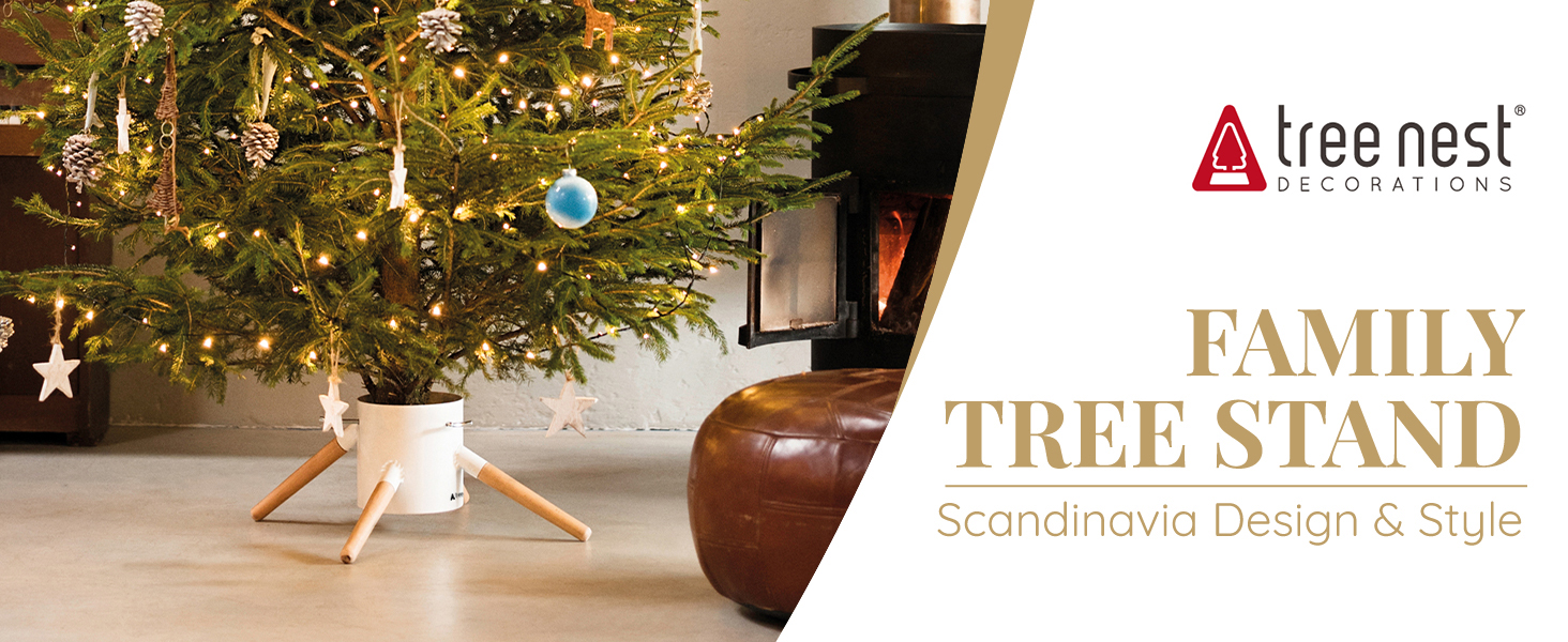 Підставка для ялинки Tree Nest - міцна, з водосховищем, для великих ялин (до 3м), діаметр 20.5 см, білий колір