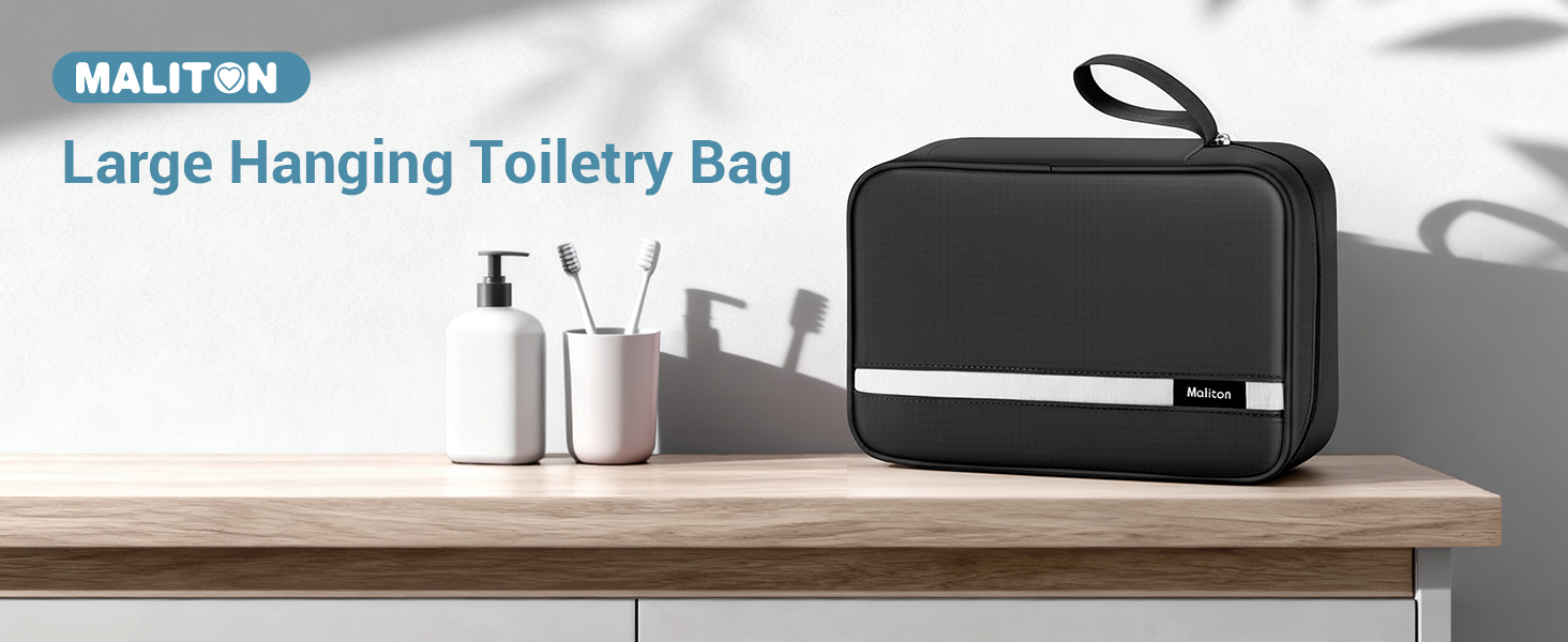 Чоловіча/жіноча косметичка Maliton для подорожей з 4 відділеннями (водостійка, компактна)