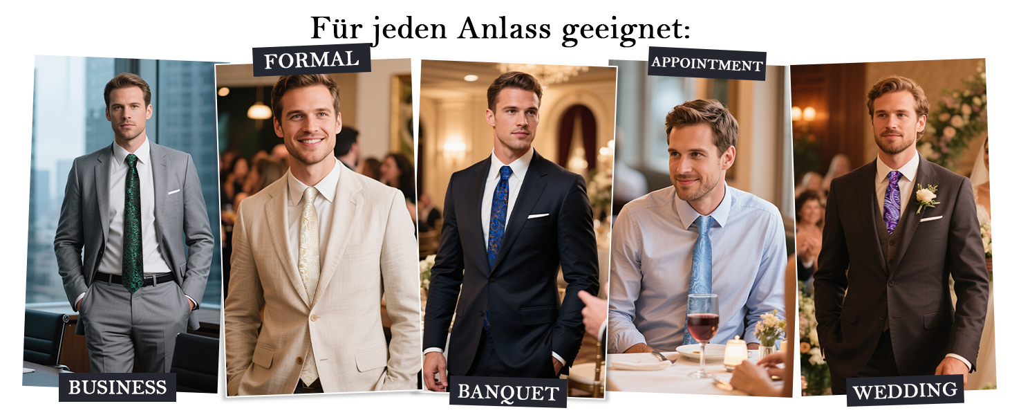 Чоловіча краватка з візерунком пейслі, шовкова краватка, нагрудна хустинка, запонки, краватки-кліпса для весілля та випускного, темно-синій