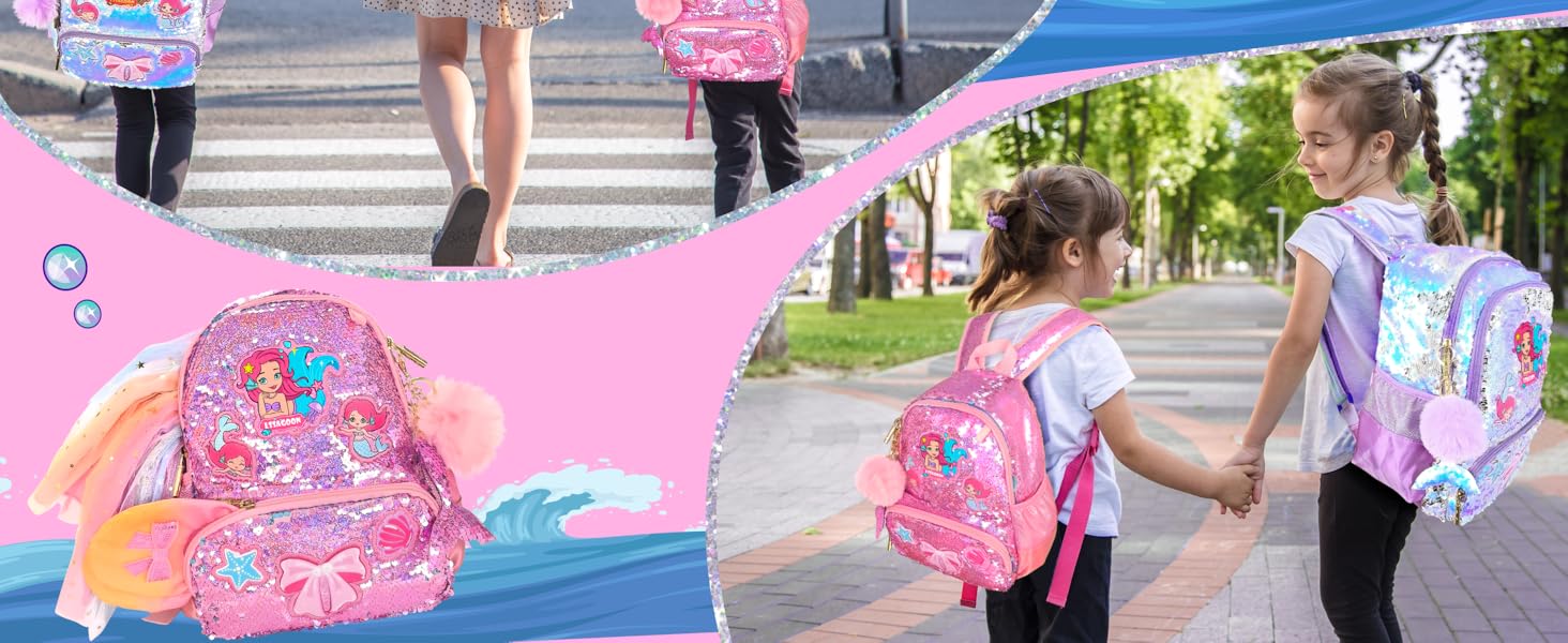 Рюкзак для дівчинки Єдиноріг, дитячий рюкзак з паєтками, персоналізований рюкзак Kawaii для школи/садочка, подарунок на день народження/Новий рік (рожевий, 38 см)