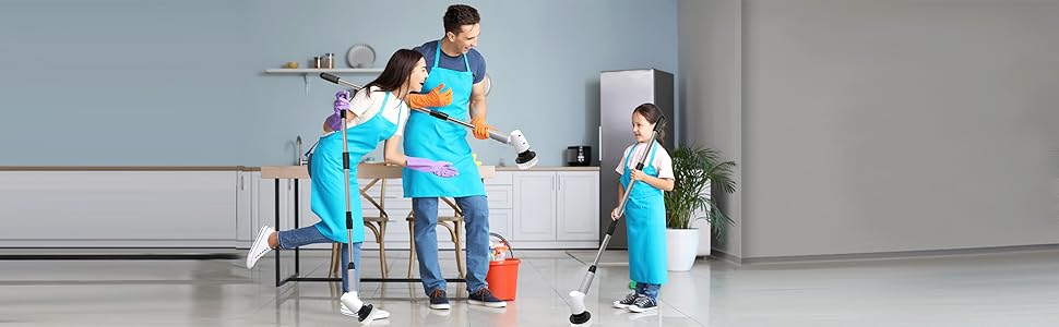 Електричний дрібний шкребок для чищення, щітка для дому, 400 об/хв, 8 змінних насадок, 90 хвилин роботи, 3 регульовані розміри, 2 регульовані швидкості для ванної кімнати Pro