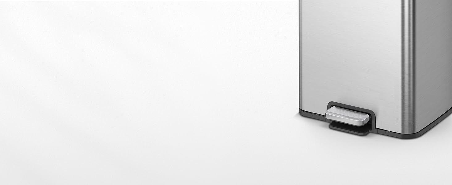 Відро для сміття EKO Madison 30л з м'яким закриттям кришки, нержавіюча сталь, знімний внутрішній відерце, стійке до відбитків пальців, з 20 мішками для сміття 30л