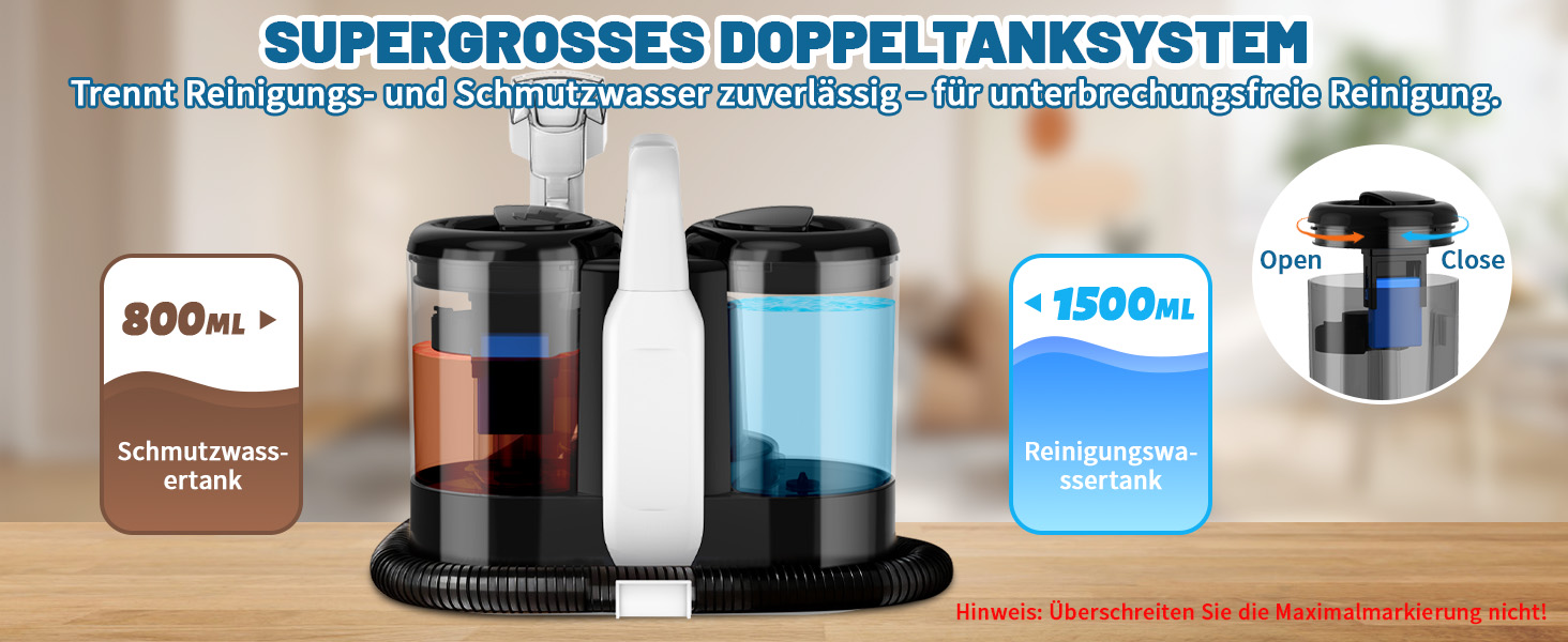 Пристрій для чищення м'яких меблів та килимів, 600W, 17kPa, миючий пилосос, з миючим засобом, компактний, для килимів, диванів, автомобільних сидінь та соф