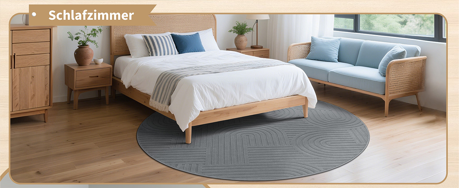 Килим для вітальні 160x230 см, великий пухнастий з коротким ворсом, миючий, сучасний, з 3D ефектом, нековзний, для їдальні, кухні, спальні (200 см круглий, сірий)