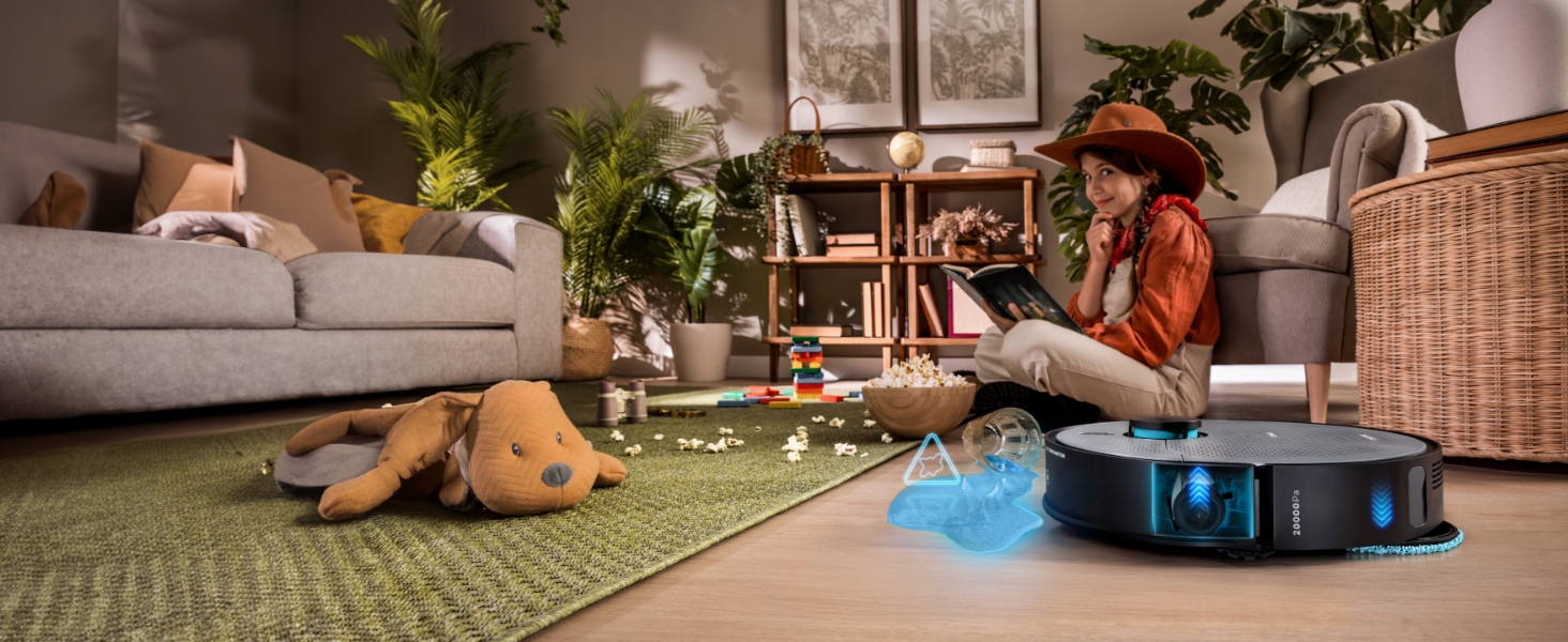 Робот-пилосос та робот-мийник Cecotec Conga X100 з автопорожненням та керуванням через додаток. Лазерна навігація, інтелектуальне картографування, 15000Pa, 240 хв роботи, знімні мікрофібри, станція з 3 резервуарами