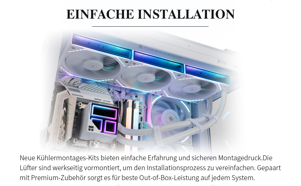 Thermalright Frozen Infinity 360 WHITE - рідинний кулер CPU з трьома вентиляторами, 2000 RPM, для AM4/AM5, Intel LGA115X/2011/1700/1851