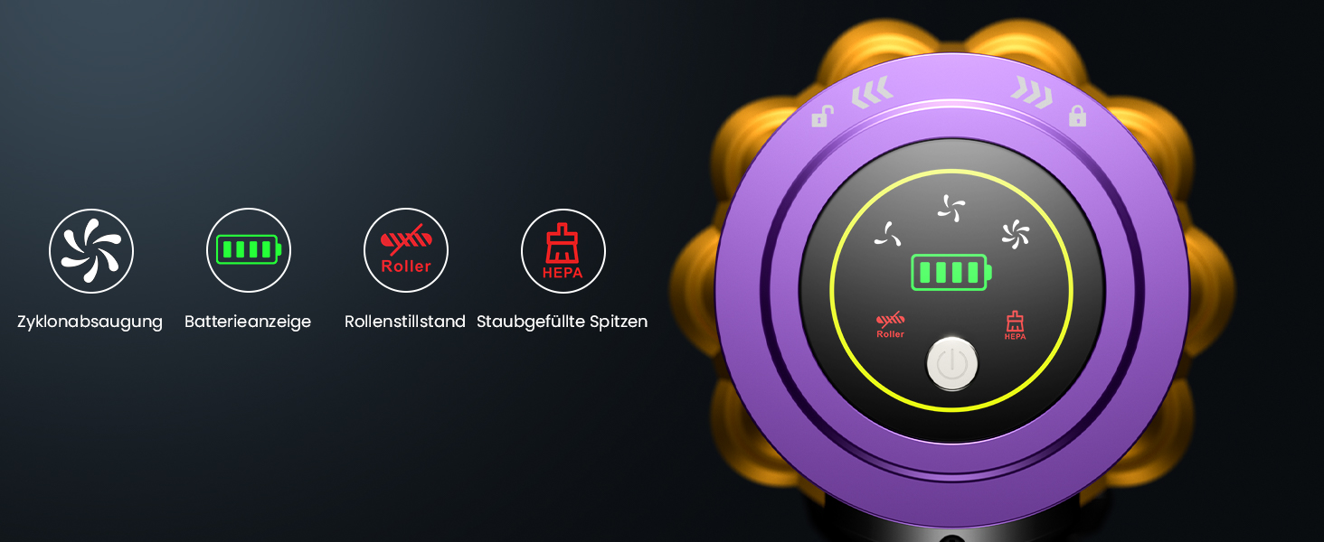 Бездротовий пилосос Anyson 45000Pa потужністю 550W з акумулятором 70Min, об'єм 1.6L, тихий, з LED-дисплеєм та антизаплутувальною насадкою, для твердих поверхонь, килимів та шерсті тварин