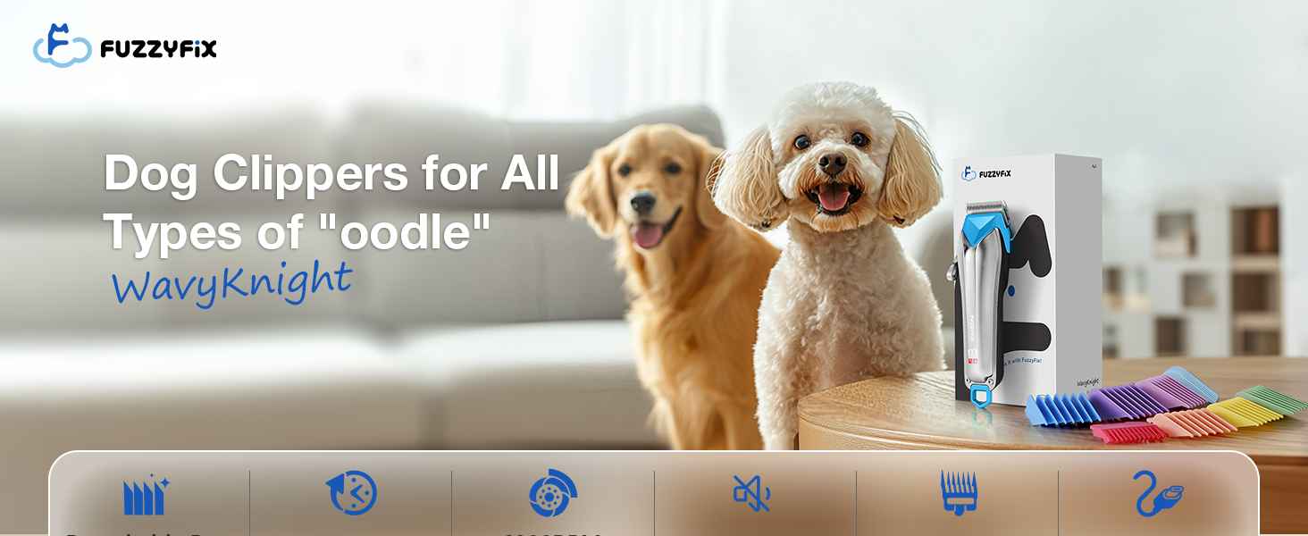 Професійна машинка для стрижки собак Leise, для густого та кучерявого хутра, срібна