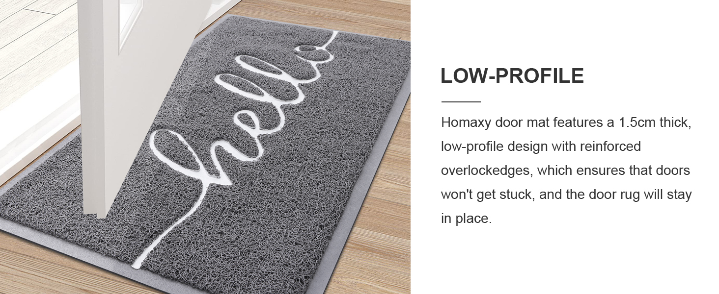 Килимок Homaxy Hello для дому та вулиці, антиковзкий, сірий 60x90 см