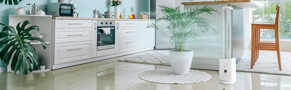 Вентилятор вежа Djive Flowmate Tower Arctic White з HEPA-фільтром, Wi-Fi, Alexa, пульт ДК