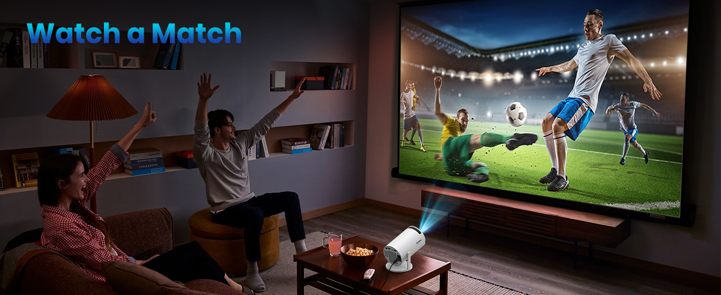 Портативний проєктор Mini Beamer 1080p з Wi-Fi та Bluetooth, сумісний з HDMI, смартфоном, USB, TV-Stick, для домашнього кінотеатру, чорний (Weiß)