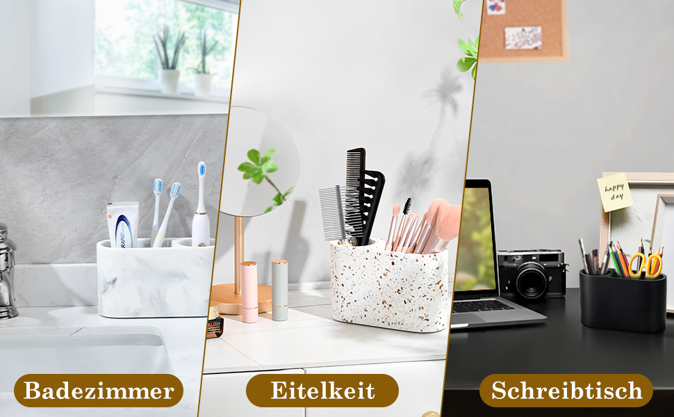 Тримач для зубних щіток Luxspire з 5 відділеннями, електричний, для сім'ї, велика місткість, органайзер для зубних щіток та косметики, матовий (пісочний колір, 2 відсіки)