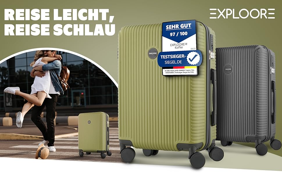 Чемодан ручної об'єм 55x40x20 см з телескопічною ручкою, ABS, з TSA-замком, чорний