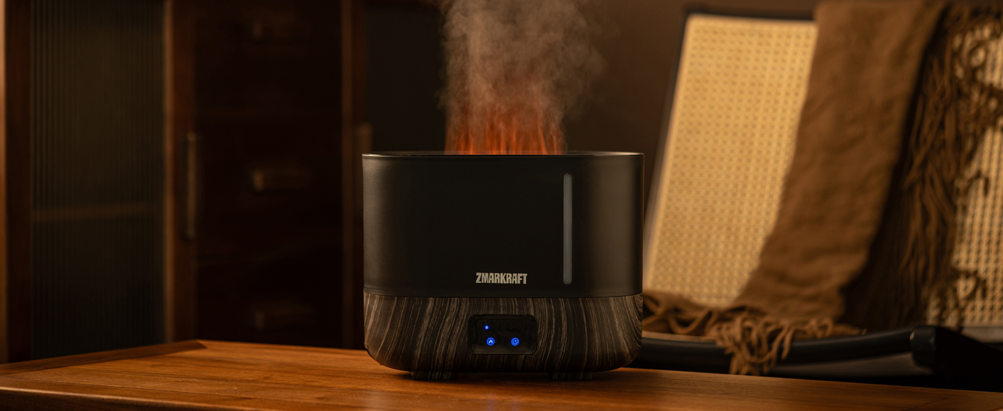 Увлажнитель воздуха 3L с эффектом пламени, тихая ультразвуковая технология, верхний залив, регулируемая интенсивность пара, Cool Mist для спальни