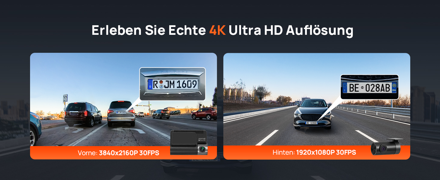 Відеореєстратор 70mai A800SE: 4K UHD + 1080p, GPS, WiFi, Dual, 128GB SD, HDR, ADAS, Нічне бачення, Паркування 24/7, 3
