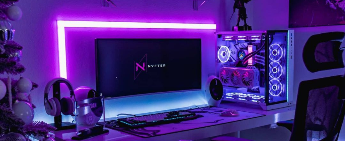 Механічна ігрова клавіатура NYFBOARD GEN2 (98%, Black) з Gateron Yellow, ISO DE Layout, RGB підсвітка, Hot-Swappable