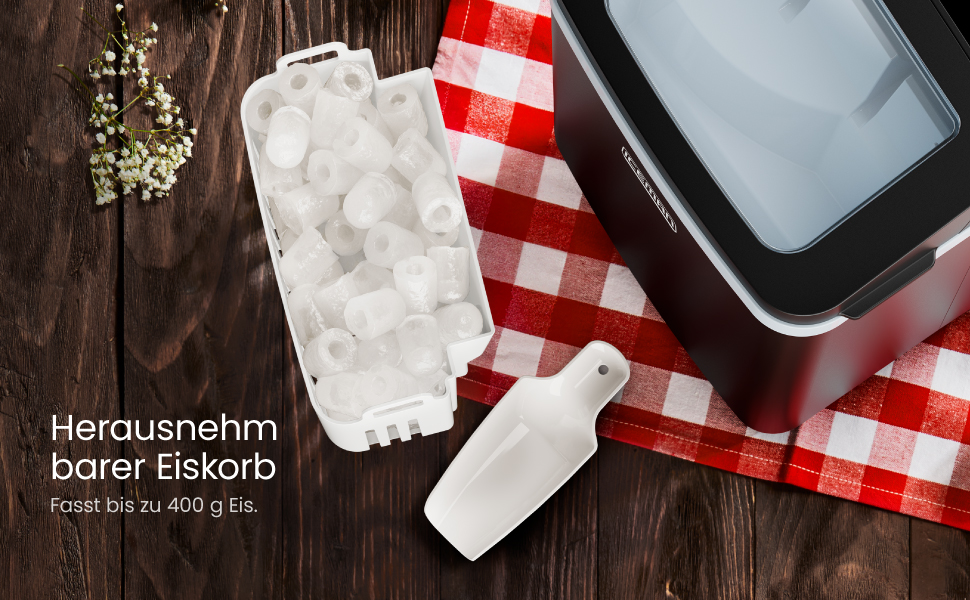 Chefman Iceman Dual-Size Ice Maker - Portable Ice Machine with Self-Cleaning Function, Makes 9 Cubes in 7 Minutes, 10kg/24h Capacity, Includes Scoop
