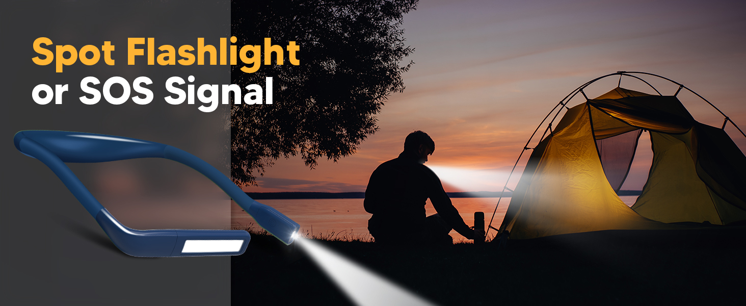 LED лампа на шию для читання Buch синя: книжкова лампа, ліхтарик для в'язання, подарунок чоловікові на Різдво