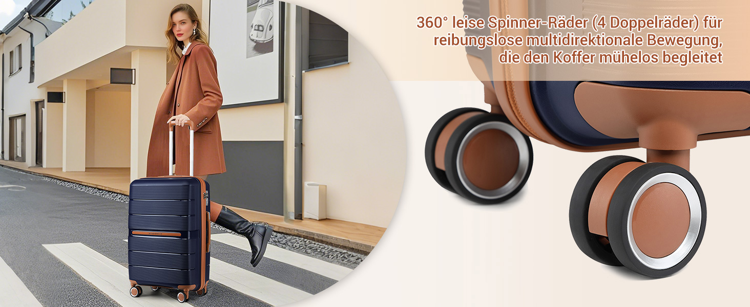 Чемодан British Traveller Mittelgroß: міцний валіза на 4 колесах з TSA-замком, 66 x 43.3 x 28.5 см, бежевий (темно-синій), 24+28 дюймів