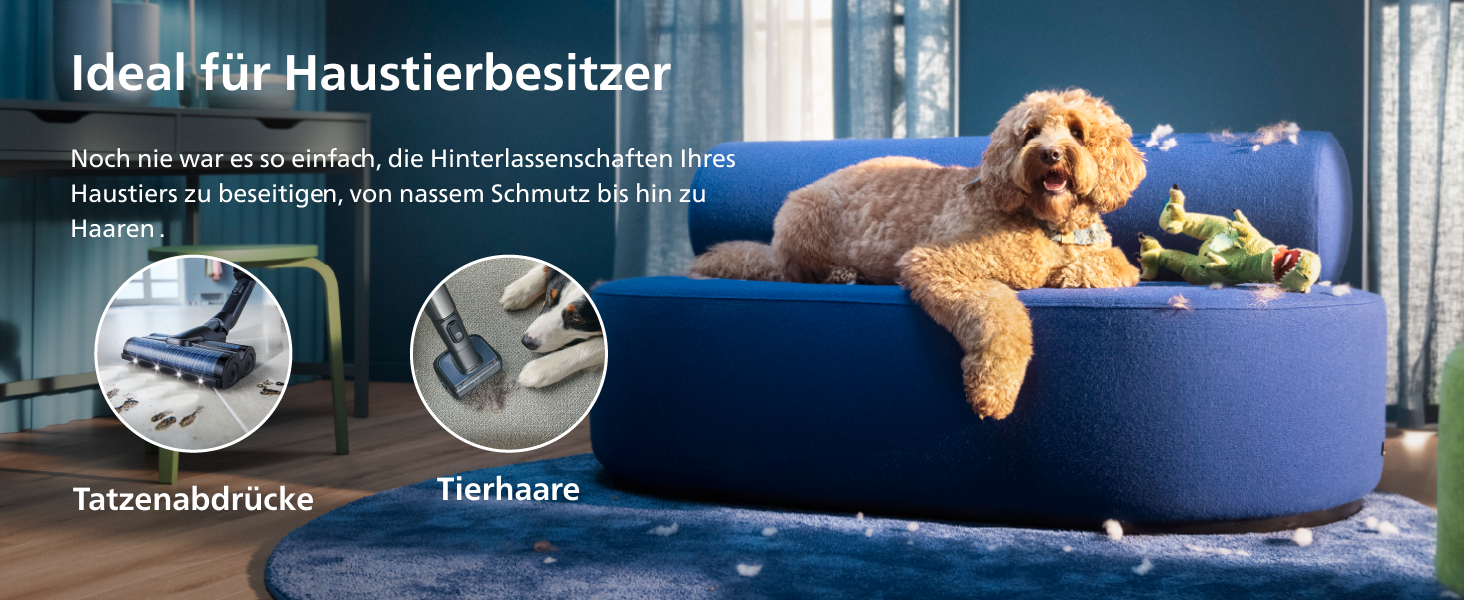 Вертикальний бездротовий пилосос Philips AquaTrio 9000 серії 3-в-1 для сухого та вологого прибирання, чорний