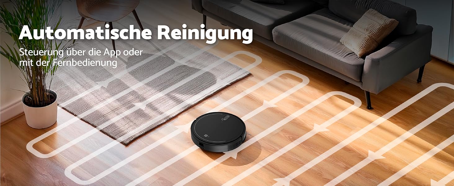 Робот-пилосос Aeco VacuBot з функцією миття підлоги (5000Pa, навігація лазером, до 160хв роботи, пульт, додаток)