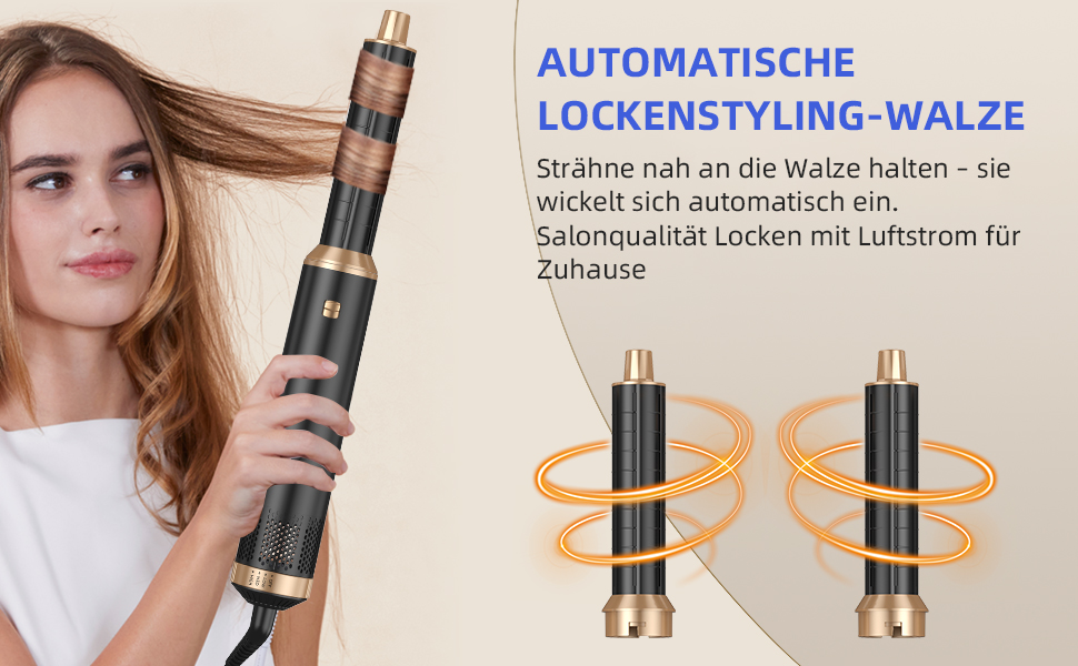 Набір Airstyler 5 в 1: фен-щітка, локони, об'єм, випрямлення. Підходить для сушіння та укладки волосся. (EU штекер)