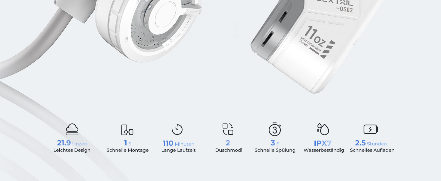 FLEXTAILGEAR Max Shower Portable Camping Ultra-Lightweight Shower with Battery, Portable Outdoor Camping Shower, Travel Shower with Rechargeable USB-C Water Pump, Pet Cleaning, Beach Vacation