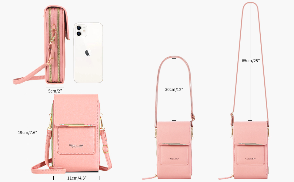 Сумка на шию жіноча Handytasche, червона PU шкіра, кросбоді, гаманець для дівчаток, відділення для карт