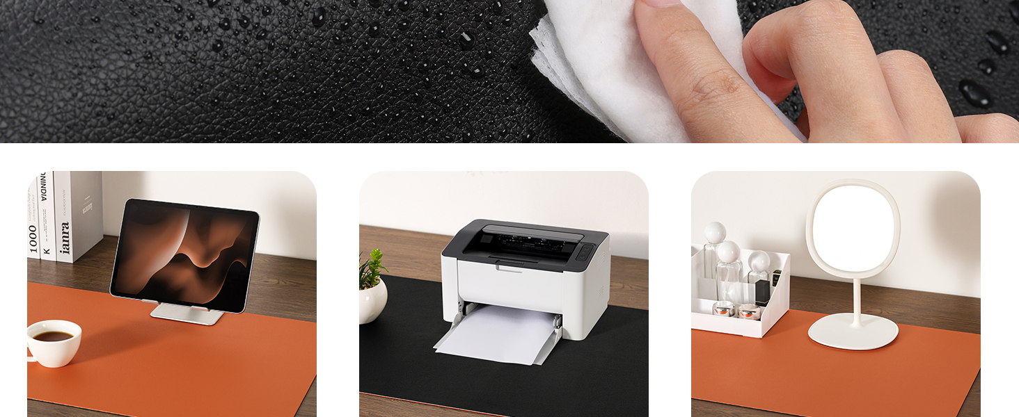 Підкладка для столу двостороння, антиковзаюча, з штучної шкіри, 40 x 80 см (сірий, салатовий) / 80 x 40 см