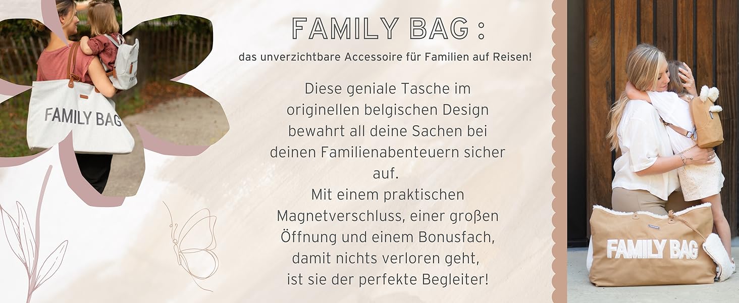 Дитяча сумка Childhome Family Bag для мами, велика дорожня/пеленальна, знімна косметичка, містка