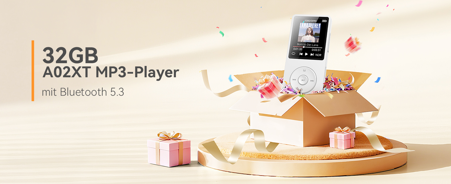 MP3 плеєр AGPTEK 32GB Bluetooth 5.3, 1.8