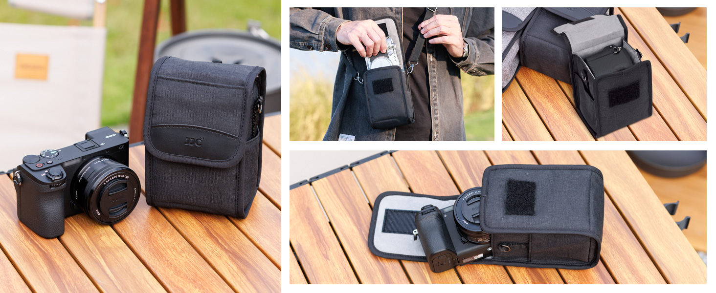 Сумка для камери JJC Kompakt: сумісна з Fuji X100VI/X100V/X100T, Sony a6700/a6600/a6400/a6100, Canon EOS M5/M50, Ricoh GRIII, Leica SOFORT2 (Чорний)