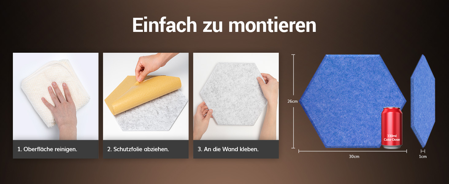 Акустичні гексагональні панелі TONOR самоклеючі для звукоізоляції, набір 12 шт, 30x26x1 см, зелені — шумопоглинаючі плитки для студії, офісу та геймерської кімнати