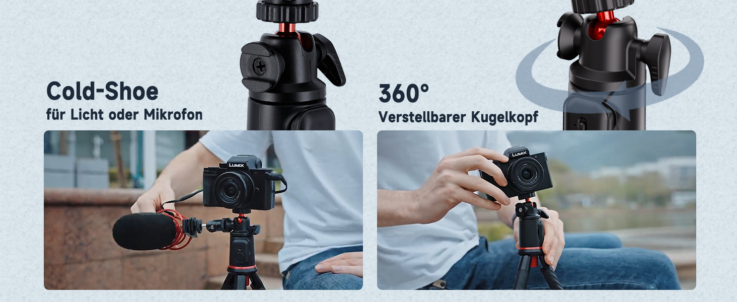 Штатив для смартфона Rollei з автоматичним відстеженням обличчя та стабілізацією відео, 360° для TikTok Live Streaming, вбудований акумулятор, гнучкий трипод