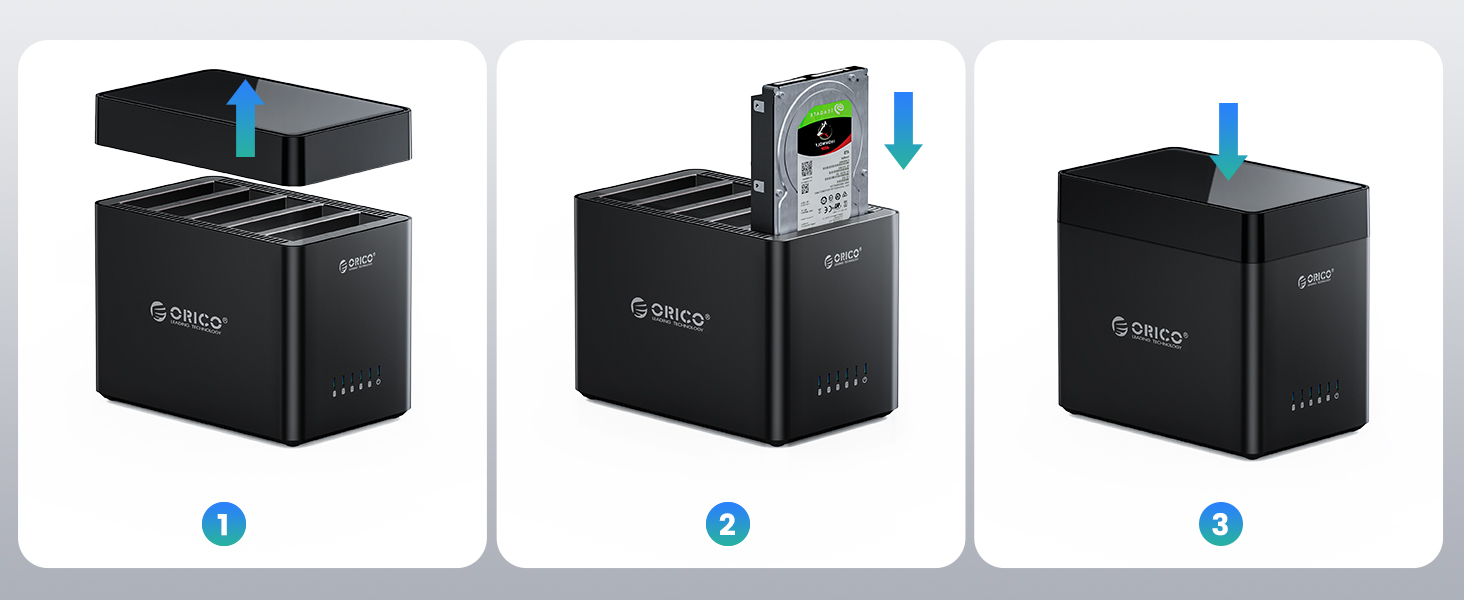 Зовнішній HDD-корпус ORICO DS500U3 на 5 слотів USB 3.0 для SATA HDD 3.5